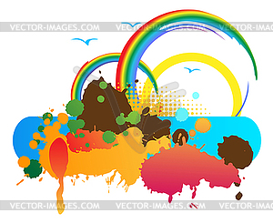 Banner with splash - stock vector clipart