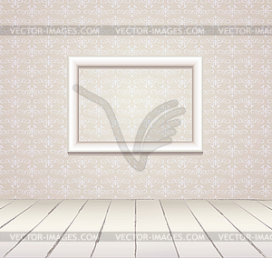 White vintage interior with frame - stock vector clipart