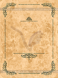 Vintage frame on old paper sheet - royalty-free vector clipart