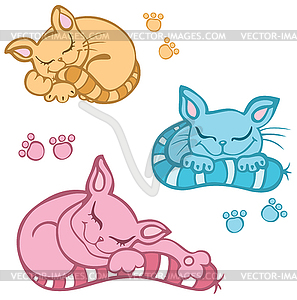 Sleeping cats - vector image