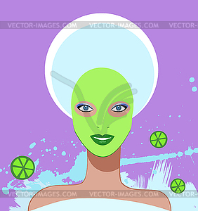 Beautiful woman. Spa Facial Mask - vector clip art