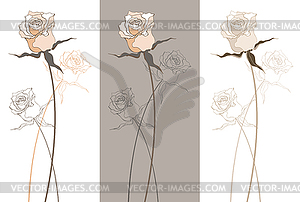 Vintage beautiful rose - vector clipart