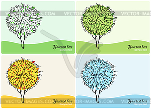 Абстрактный деревьев. Четыре сезона - клипарт в векторе