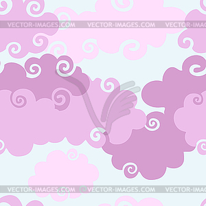 Pink Clouds seamless background - vector clipart