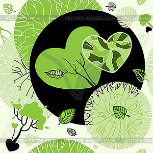 Nature seamless background. Green trees - vector clipart