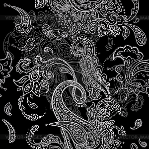 Paisley ornament seamless background - vector image