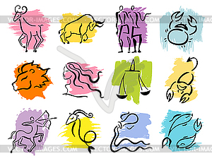 Set of Zodiac signs - vector clipart