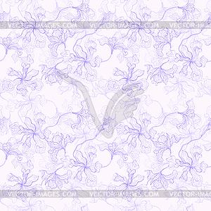 Tropical Flowers background. Seamless pattern - vector clipart