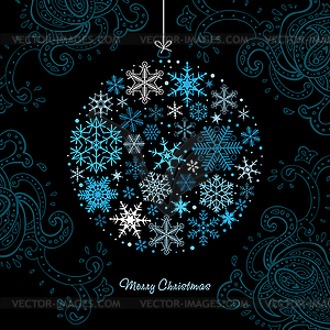 Christmas ball of Snowflakes - vector image