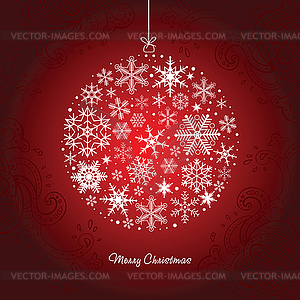 Christmas ball of Snowflakes - vector clipart