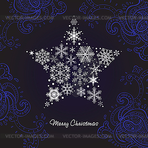 Christmas star of Snowflakes - vector image