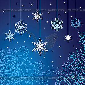 Snowflakes background - vector image