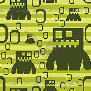 Monsters seamless background - vector clip art