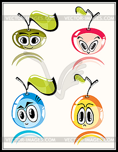 Fresh funny fruits - vector clipart