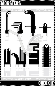 Монстры - векторизованное изображение клипарта