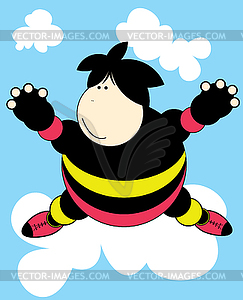 Fun character on cloud - vector clipart