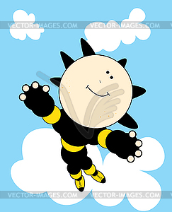 Fun character on cloud - vector EPS clipart