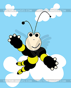 Fun character on cloud - vector image