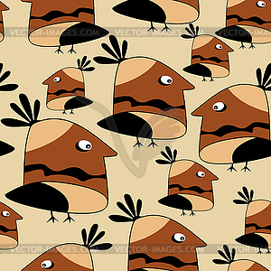 Brown birds seamless - vector clipart