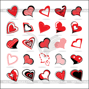 Hearts icons - vector clip art