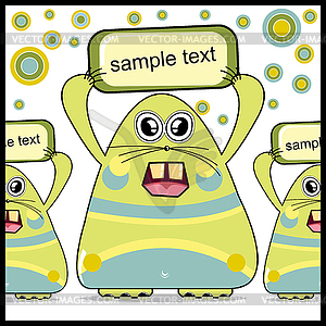 Colorful cartoon Character with place for sample text - vector image