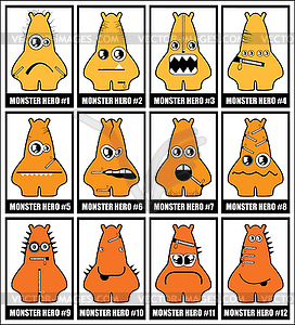 Twelve colorful monsters - vector clip art