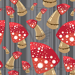 Mushroom seamless background - vector image