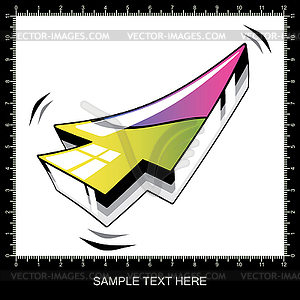 Colorful 3D arrow - vector clipart