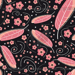 Flowers - seamless pattern - vector image