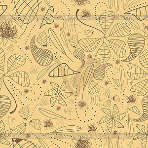 Decorative seamless on brown background - pattern - vector clip art