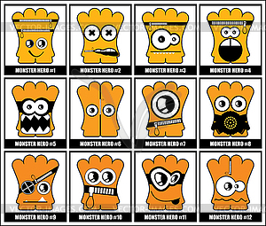 Twelve colorful monsters - vector EPS clipart