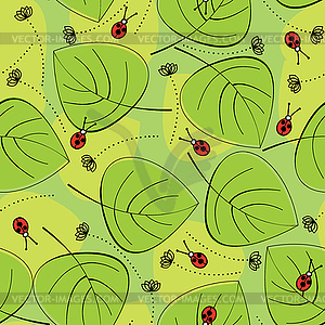 Leaves - seamless pattern - royalty-free vector image