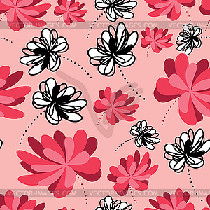 Flowers - seamless pattern - vector clip art