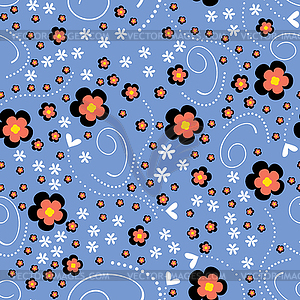 Flowers - seamless pattern - vector image