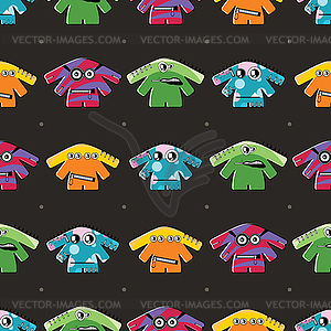 Seamless background of monsters - vector image