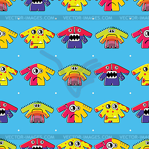 Seamless background of monsters - vector clipart