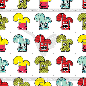 Seamless background of monsters - vector EPS clipart