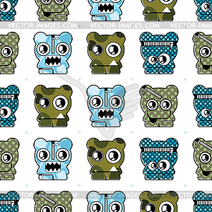 Seamless background of monsters - vector image