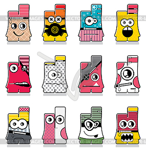 Set of monsters - vector EPS clipart