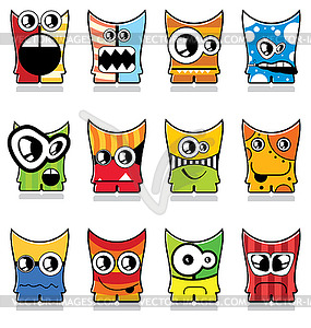 Set of monsters - stock vector clipart