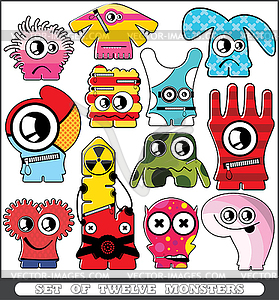 Set of monsters - vector clipart