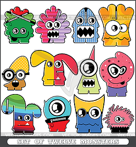 Set of monsters - vector image