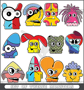 Set of monsters - vector EPS clipart
