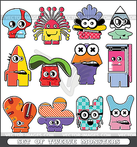 Set of monsters - vector clip art