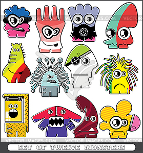 Set of monsters - vector image