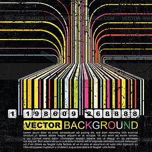 Grunge barcode background - vector image