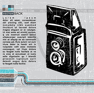 Ретро-фотокамера - цветной векторный клипарт