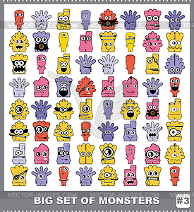 Big set of colorful monsters - vector image