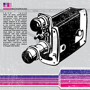 Grunge retro camera - vector clip art