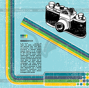 Grunge retro camera - vector image